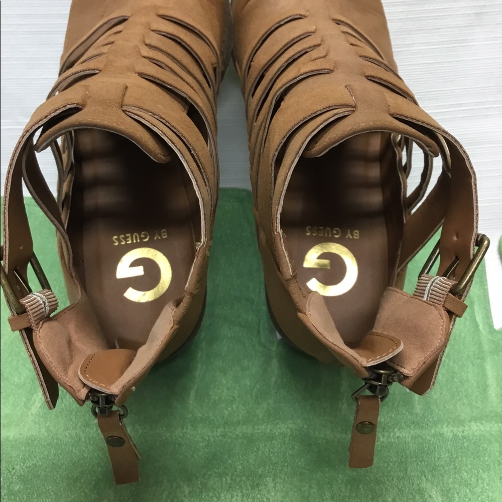 Guess Nude Color Suede Ankle Boots - Picture 6 of 7